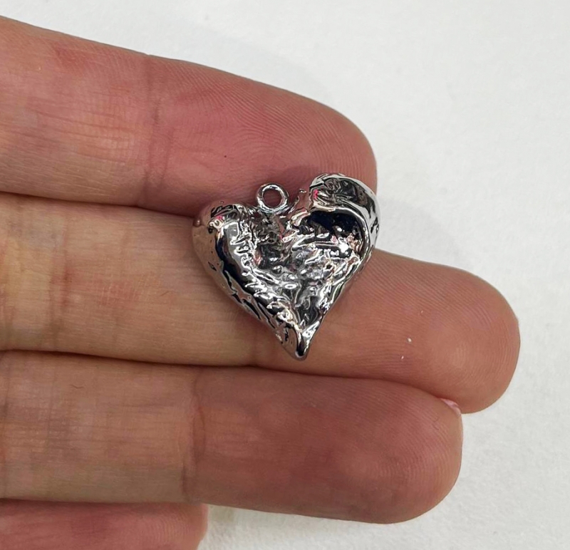 Подвеска Сердце размер 18мм цвет серебро Серебро