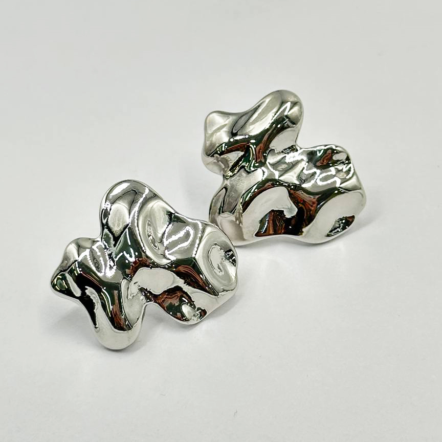 Готовые серьги размер 27*23мм цвет серебро