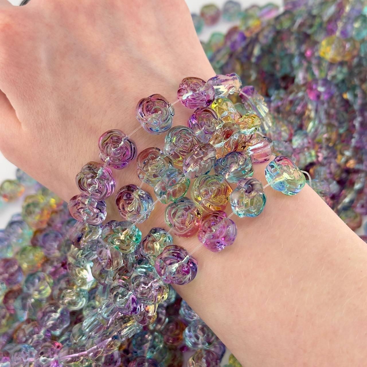 Чешское стекло размер 13мм мультицвет